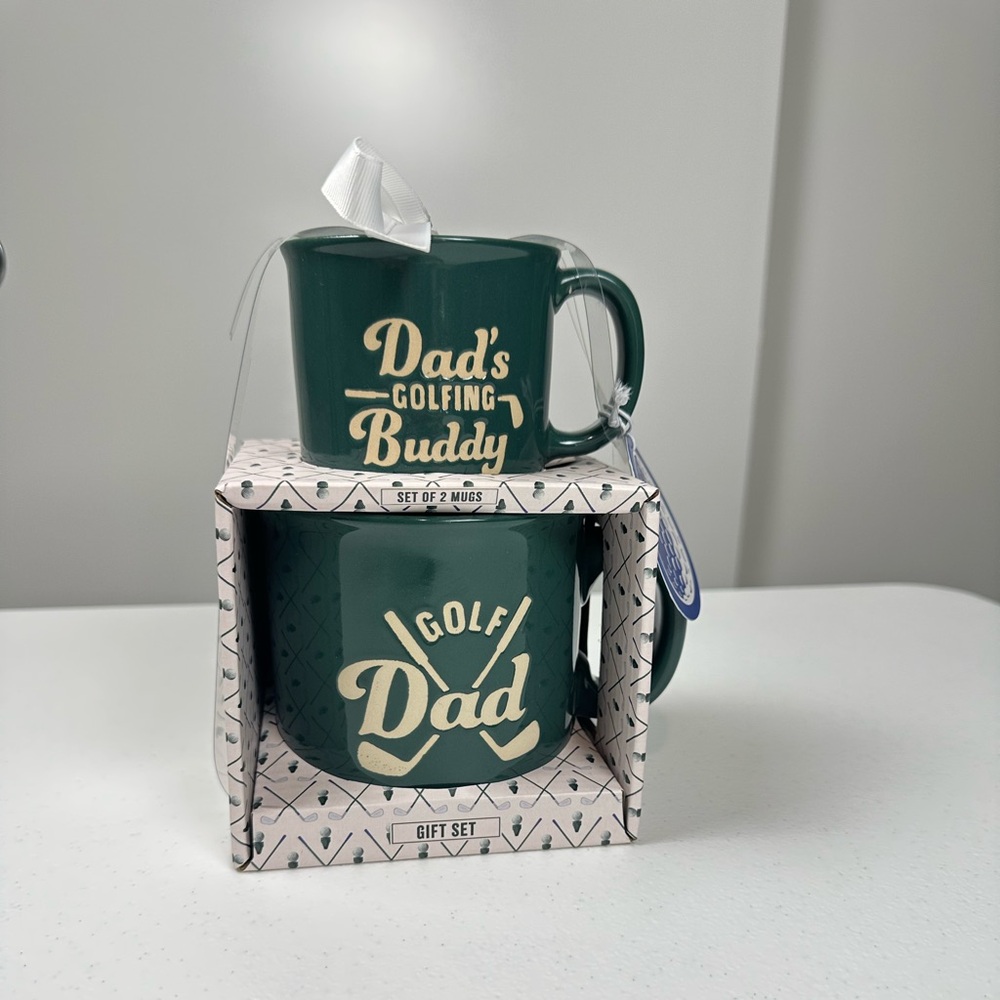Eccolo Golf Dad & Dad’s Golfing Buddy Mug Set 2 Pieces Ceramic Daddy & Me‎